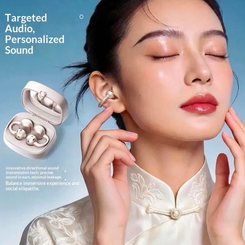 Edifier Yueying Clip-on Bluetooth Earphones with Built-in Mirror, Bluetooth 6.0, Long Battery Life, Open-ear Design Gifts