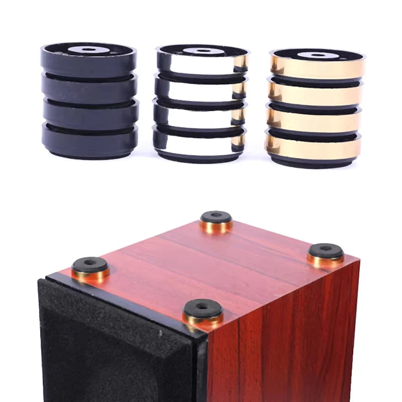 Juego de 4 unidades: patas de soporte antivibración para amplificador y altavoz de audio HIFI, almohadillas aislantes, soporte con abrazadera de garra de cangrejo para trípodes de cámara