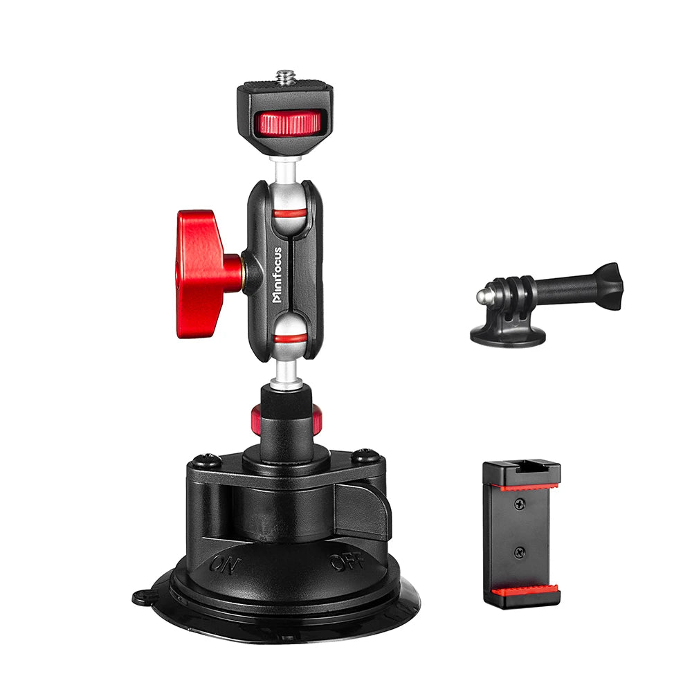 Camera Suction Cup Car Mount with Phone Holder Windshield Window Dashboard Boats Vehicle Attach for GoPro Insta360 DJI Action