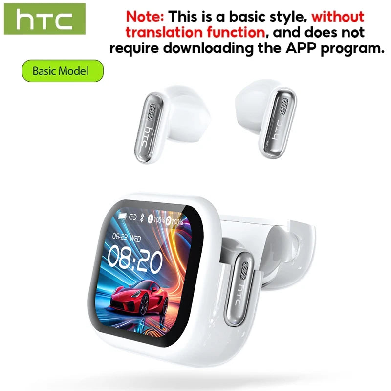 HTC NE68 Wireless Bluetooth Headphones With Microphone AI Translator TWS HiFi Sound Earbud Noise Reduction IOS Android PC
