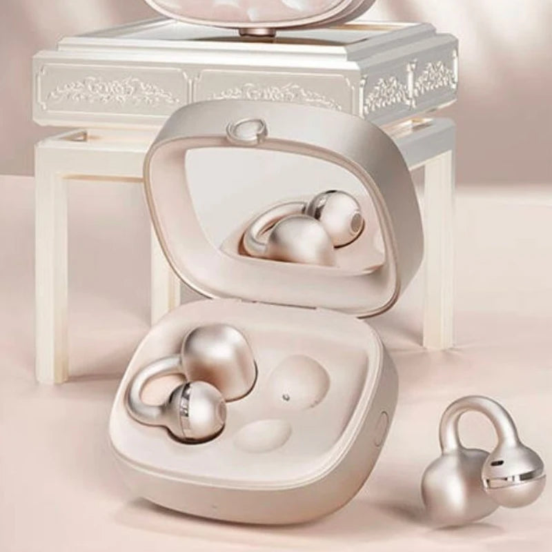 Edifier Yueying Clip-on Bluetooth Earphones with Built-in Mirror, Bluetooth 6.0, Long Battery Life, Open-ear Design Gifts
