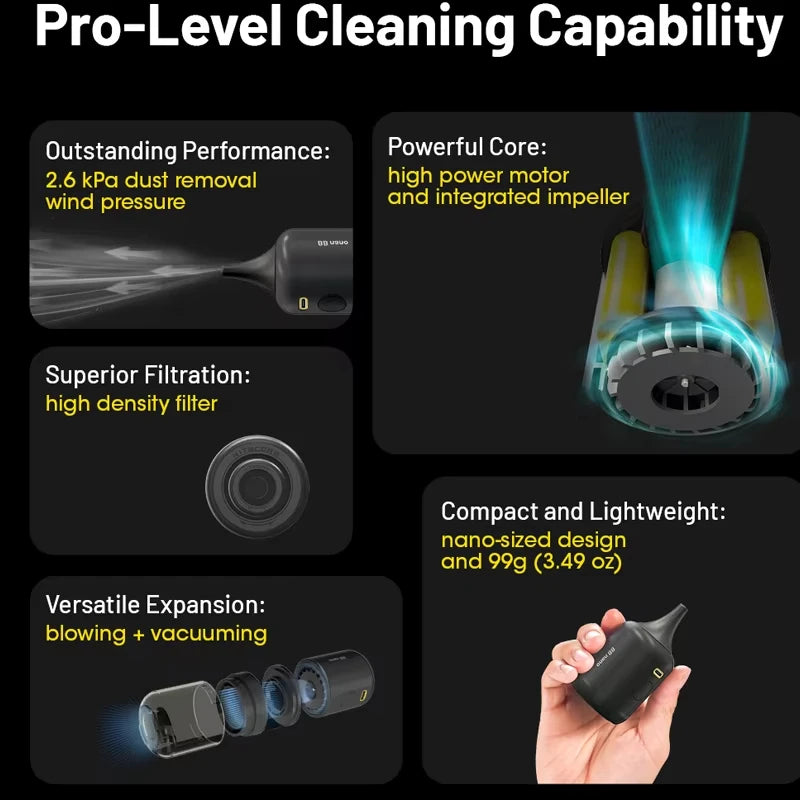 NITECORE BB NANO Multipurpose Camera Air Blower Mini Vacuum Cleaner Len Sensor Electric Duster for Canon Sony Keyboard Car Pet
