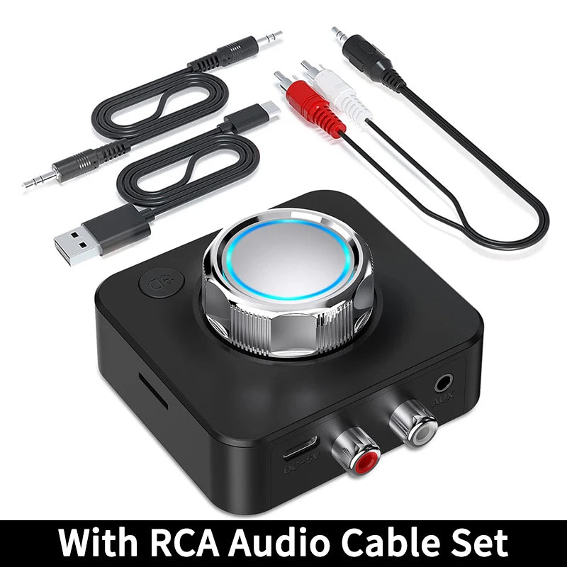 Receptor de audio Bluetooth 5.0, adaptador inalámbrico de música estéreo 3D, tarjeta TF, RCA de 3.5 mm, conector AUX de 3.5 mm para coche, altavoz, amplificador y auriculares