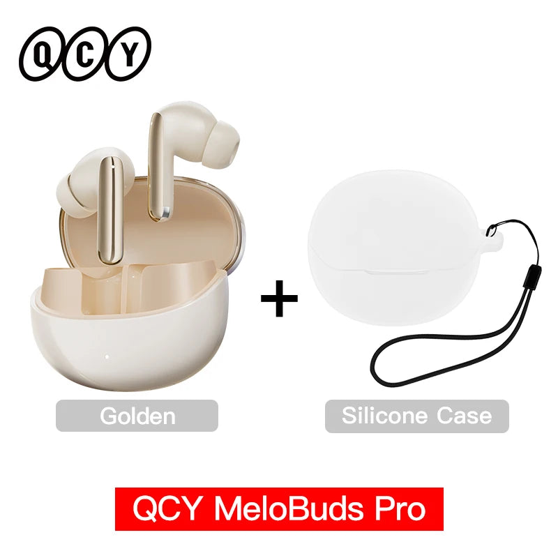 QCY MeloBuds Pro ANC Écouteurs Bluetooth 5.3 sans fil ANC hybride 46dB Hi-Res LDAC Écouteurs 6 micros Casque Détection intra-auriculaire 34H