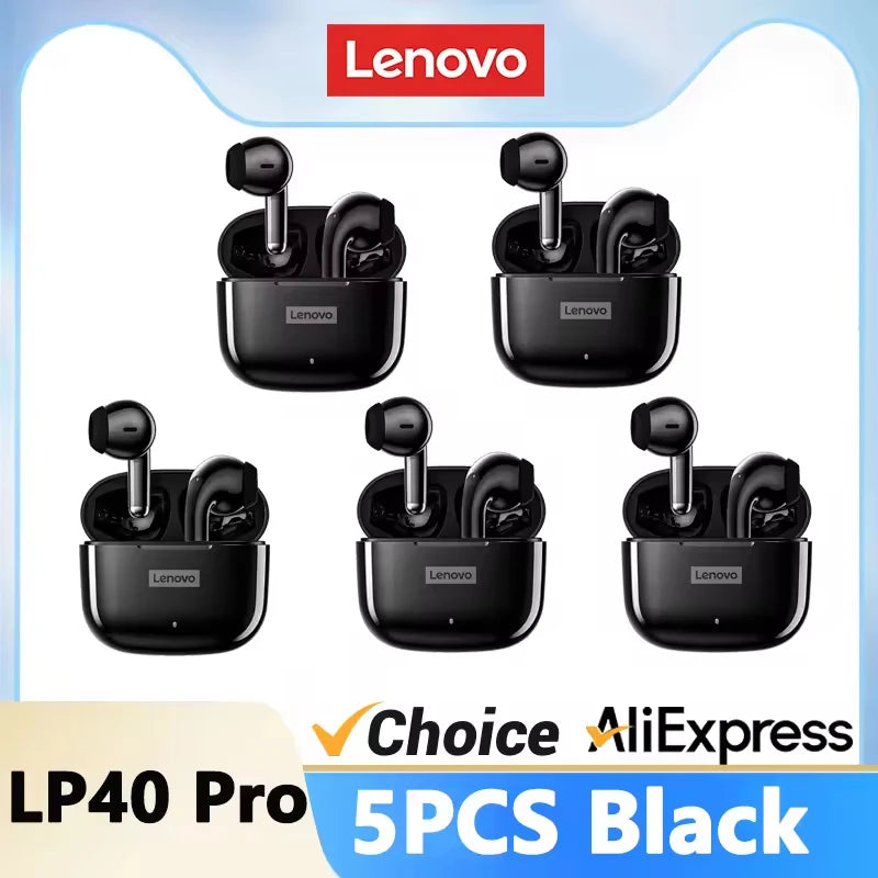 Lenovo LP40 Pro Bluetooth V5.3 Earphones Anti-sweat Lightweight Headphones Compatible With Smart Phone Laptop Computer Earbuds