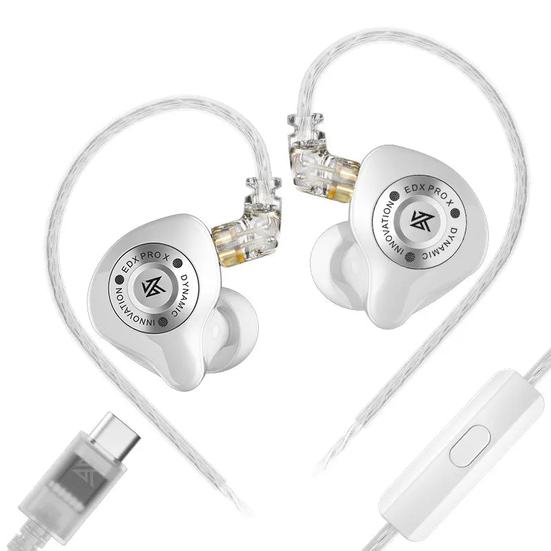 KZ EDX PRO X IEM-øretelefoner med dynamisk driver, HiFi-lyd og dyb bas, sportsørepropper med støjreduktion og aftageligt kabel