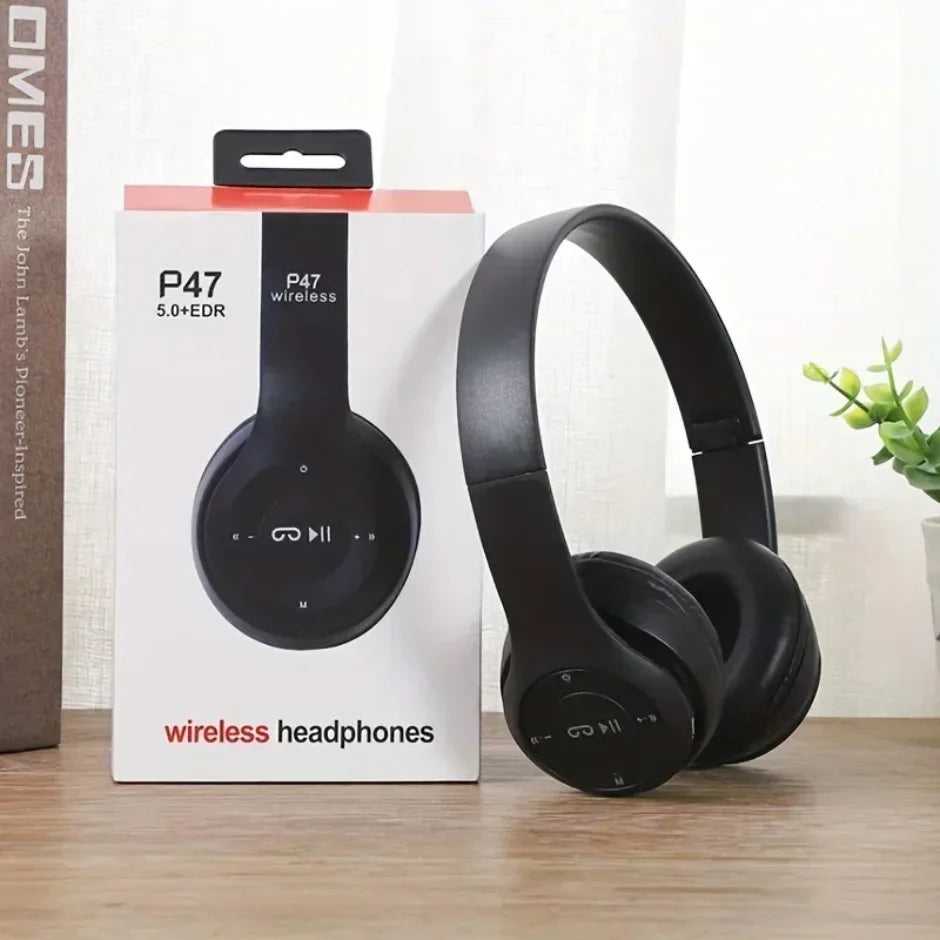 Multifunktionelt, bærbart, sammenfoldeligt hovedmonteret trådløst Bluetooth 5.0-headset til Bluetooth-forbindelse, TF-kort og kablet forbindelse