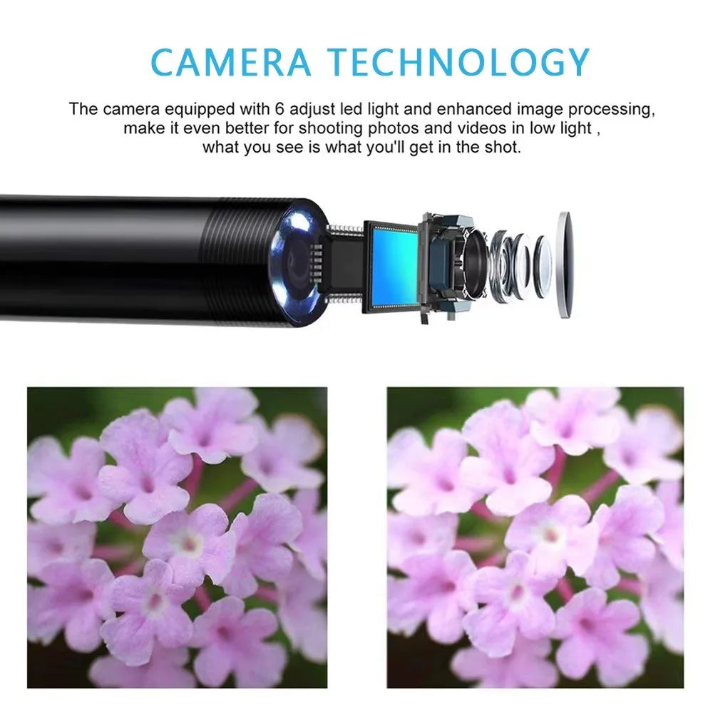 5.5/7.0MM Type-C Endoscope Camera  with 6 Adjustable LEDs USB Android Flexible Inspection Borescope for Phone PC