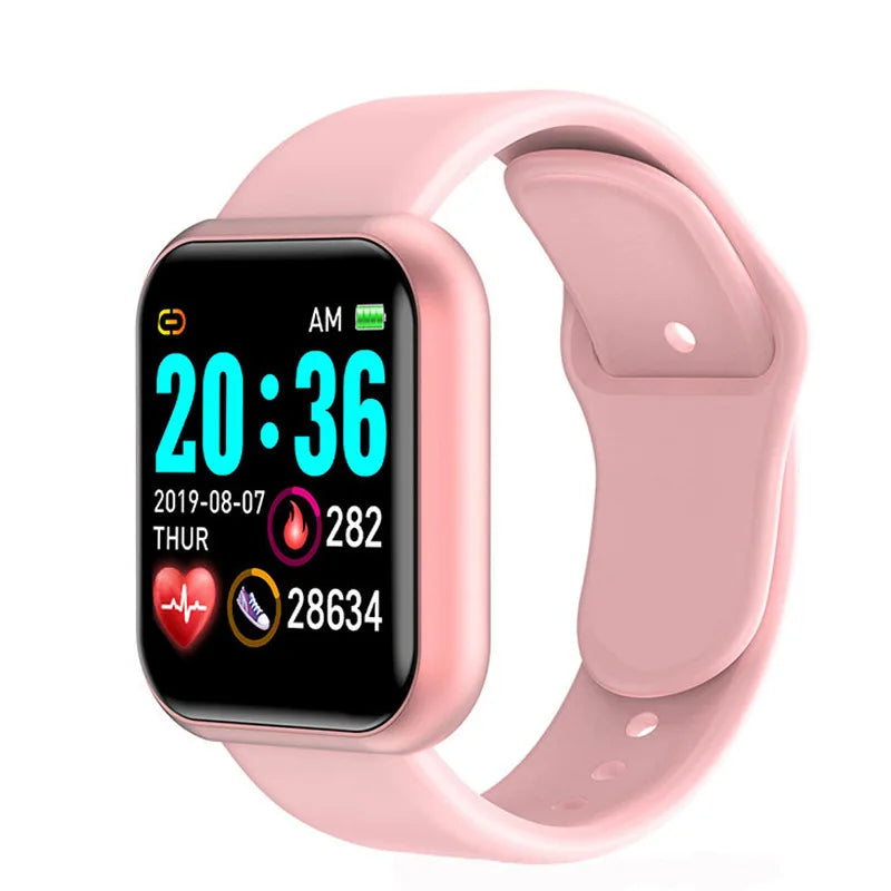 Smartwatch inteligente Y68 para hombre y mujer, monitorización de frecuencia cardíaca, oxígeno en sangre y presión arterial, monitorización del sueño multifunción, compatible con iOS y Android