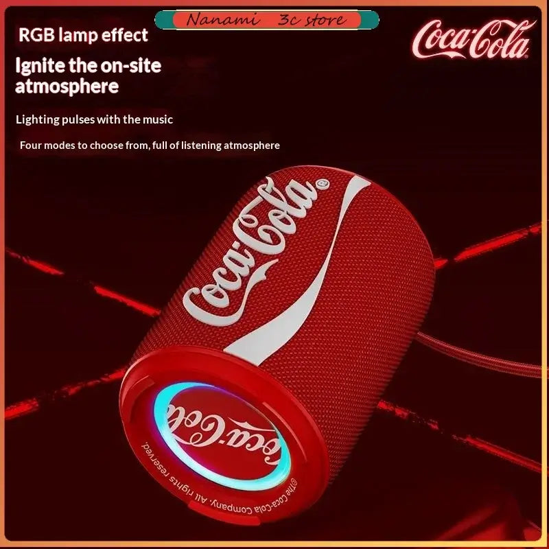 New Coca Cola Style Bluetooth Audio Bluetooth 5.4 RGB Lighting Voice Activation Card Slot Portable Bluetooth Speaker