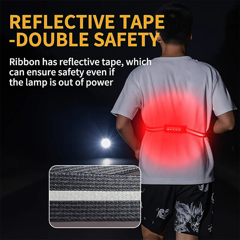 Luz nocturna LED para correr, deportes al aire libre y ciclismo, lámpara pectoral, farol portátil recargable por USB con batería 18650 integrada