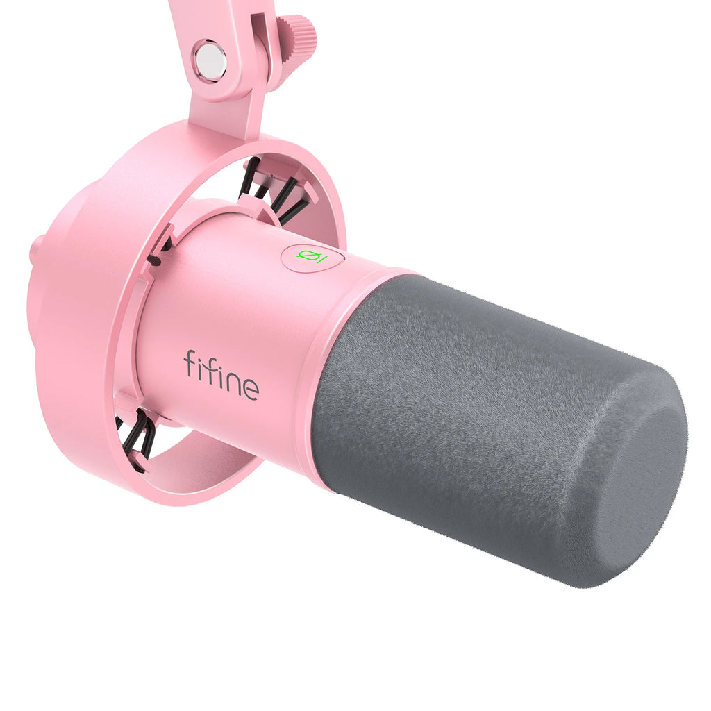 Micrófono dinámico USB/XLR FIFINE con soporte antivibración, función de silencio táctil, conector para auriculares y control de volumen, para PC o grabación con tarjeta de sonido -K688