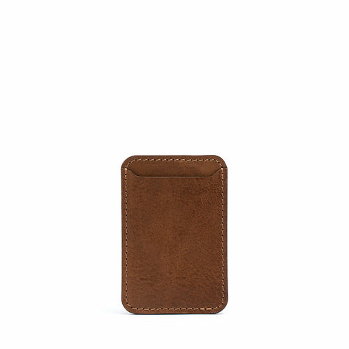 Full-Grain Leather Wallet compatible with MagSafe - Classic in brown leather, handcrafted, slim design for cards.