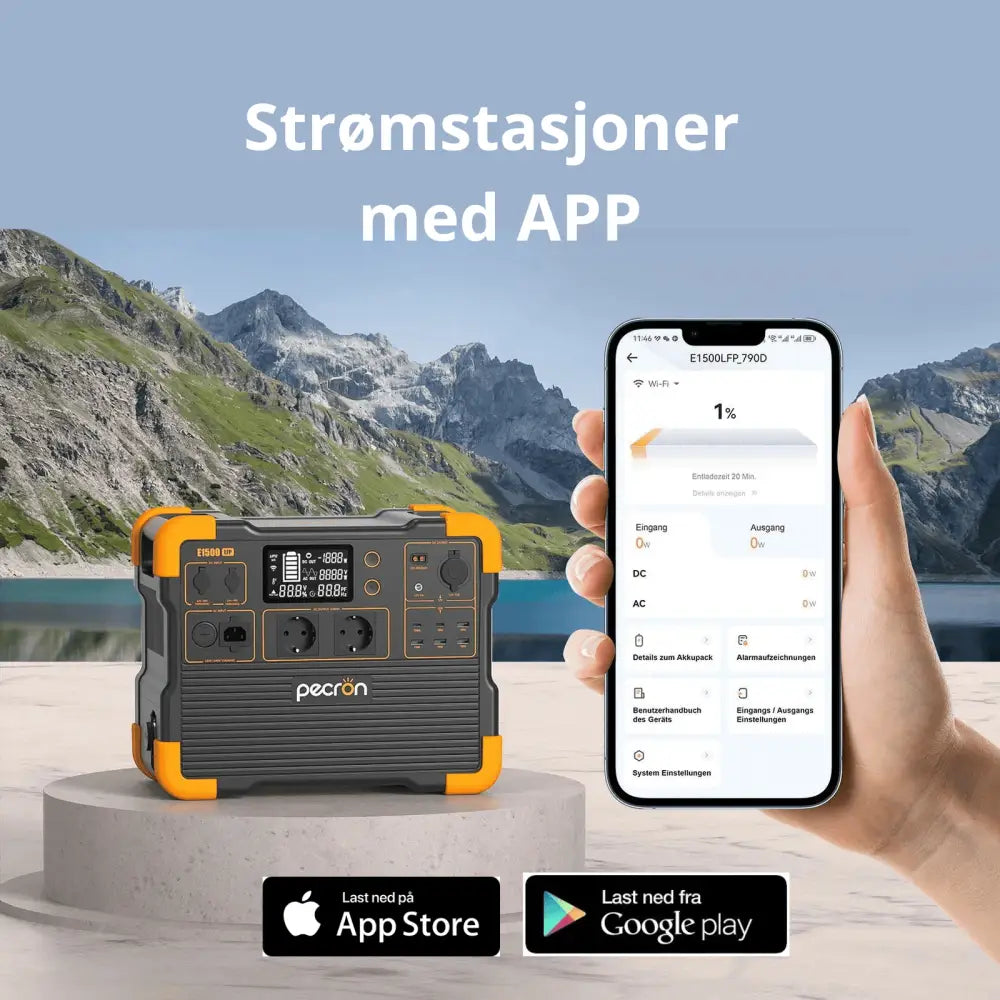 Pecron – strømstasjonspakke med ekstrabatterier