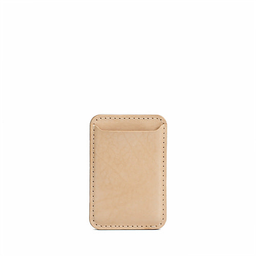 Full-Grain Leather Wallet compatible with MagSafe - Classic in natural beige color, handcrafted from premium leather.